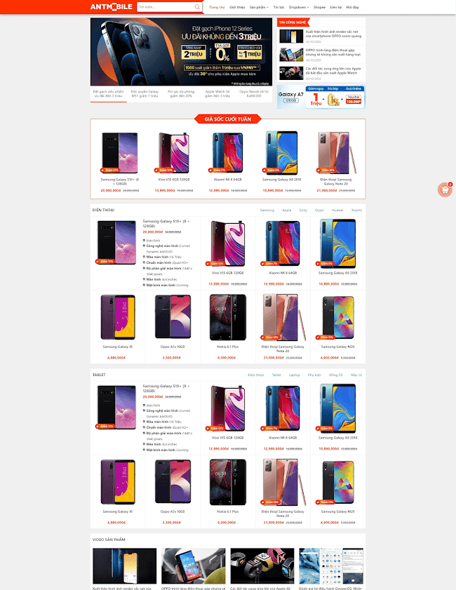 Template blogspot bán hàng điện thoại máy tính
